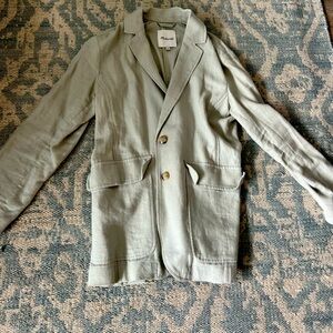 Madewell light green light weight knit blazer. Perfect for summer.